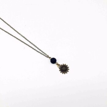 Silver Necklace or Bracelet - lava stone